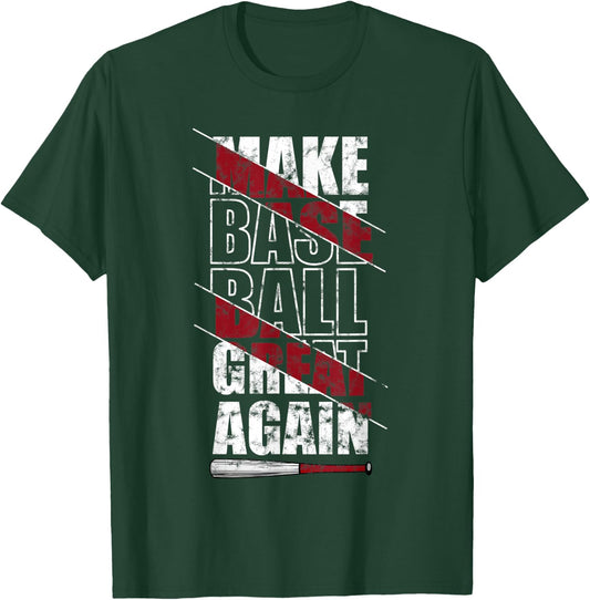 "Make Baseball Great Again" Vintage American Funny Baseball T-Shirt - T-Shirt | Forest