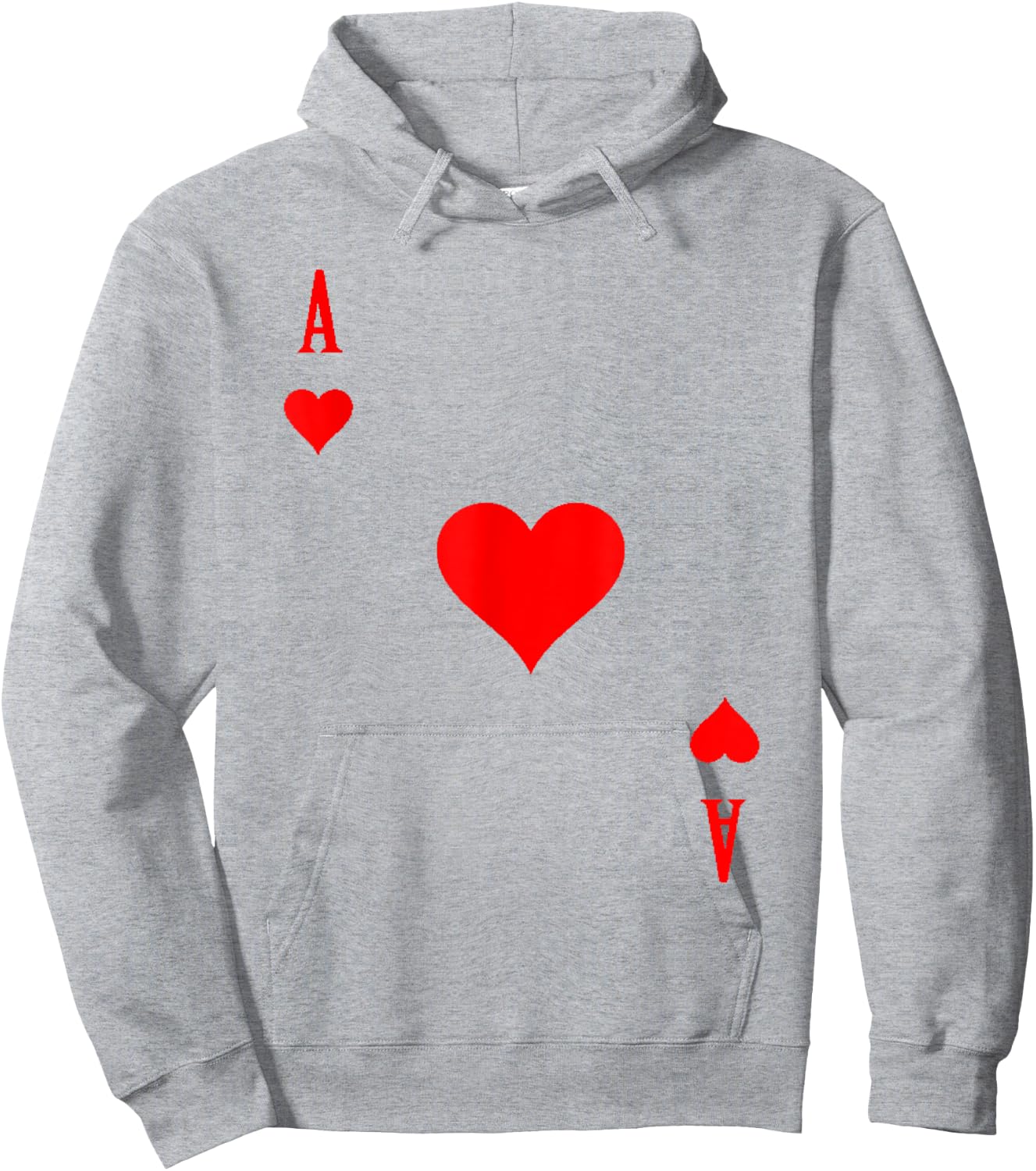 Ace of Hearts Costume Funny Poker Card Deck Hoodie - Hoodie | Ash