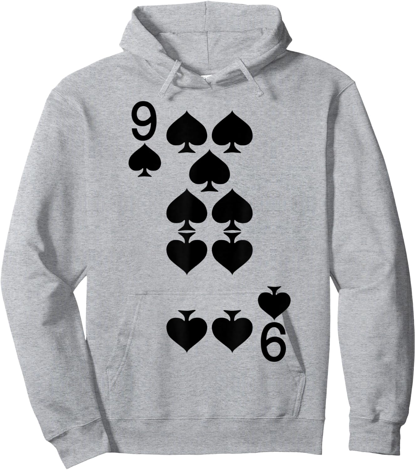 9 of Spades - Playing Card Halloween Costume Hoodie - Hoodie | Ash