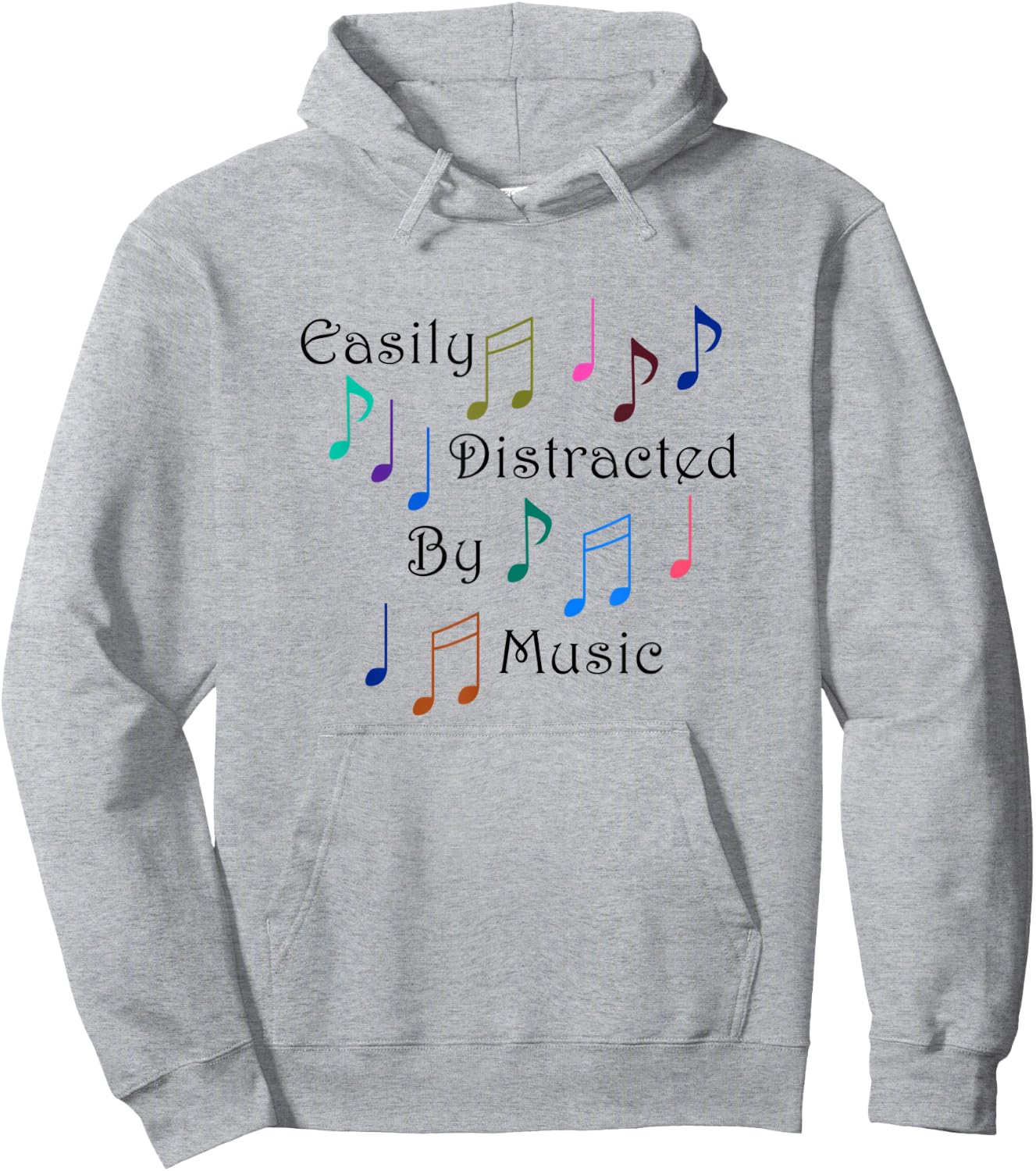 Distracted by Music Notes Art Musician Singer Hoodie - Hoodie | Ash