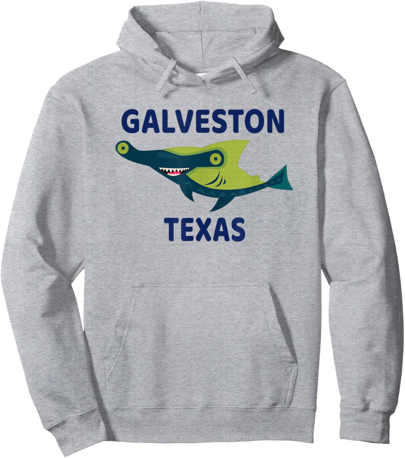 Galveston Texas Shark Themed Hoodie - Hoodie | Ash