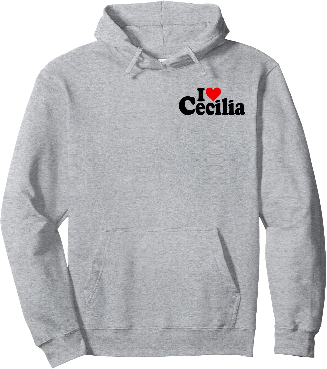 I Love Heart Cecilia Name ON A Hoodie - Hoodie | Ash