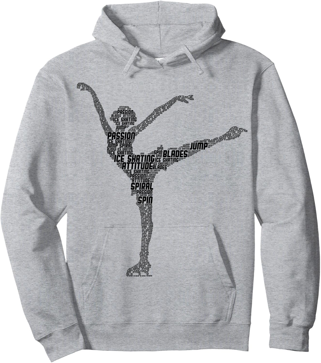 Figure Skating Ice Skates Girls Ladies Hoodie - Hoodie | Ash