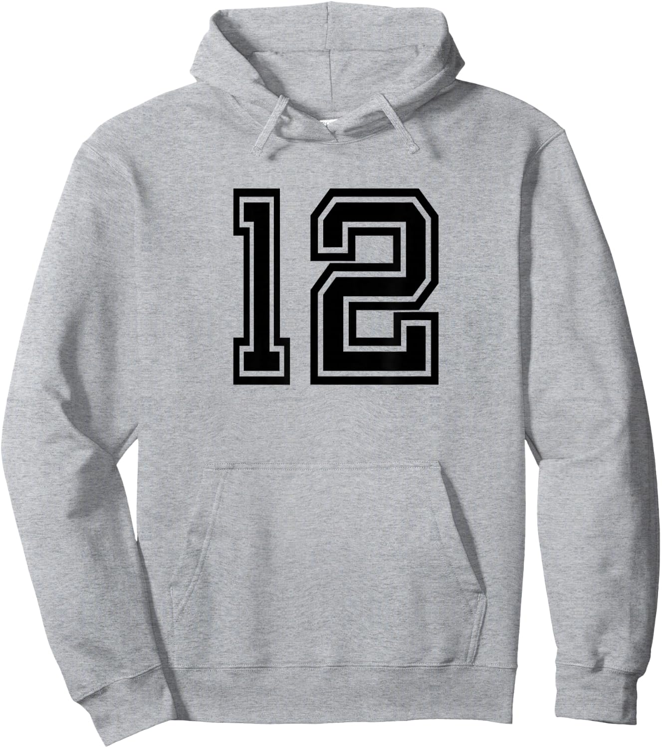 Black Number 12 Hoodie - Hoodie | Ash