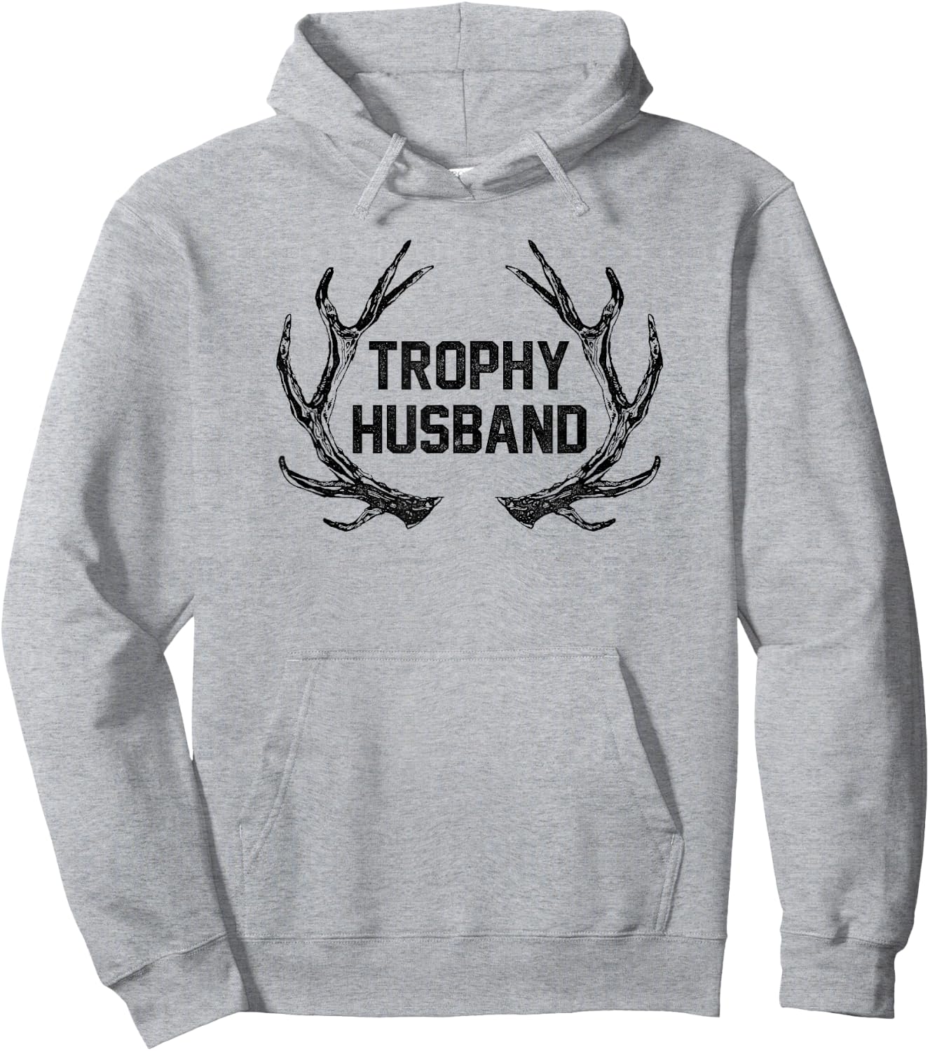 Trendy Trophy Husband Antler Logo Hoodie - Hoodie | Ash