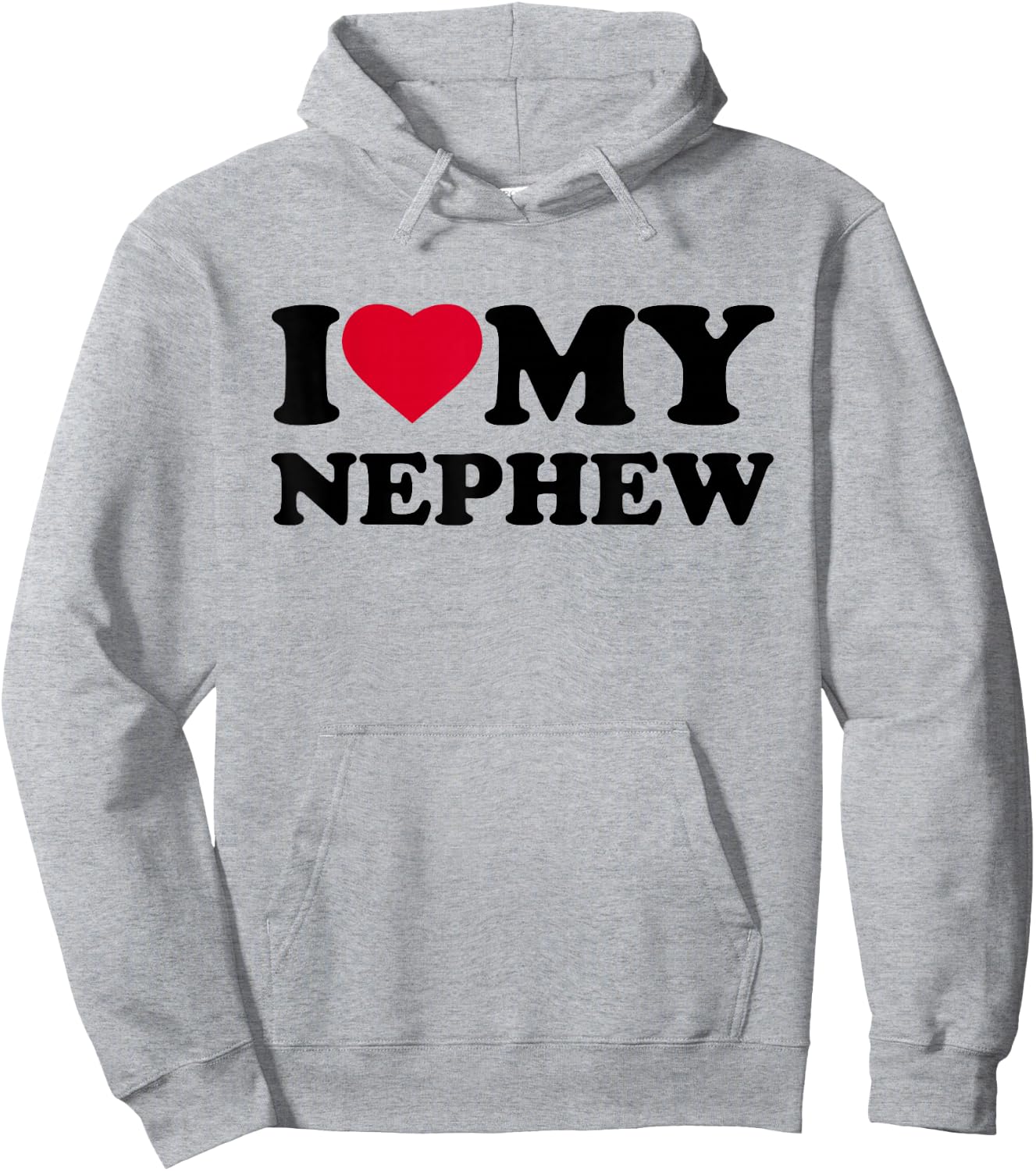 I Love My Nephew Heart Funny Family Hoodie - Hoodie | Ash