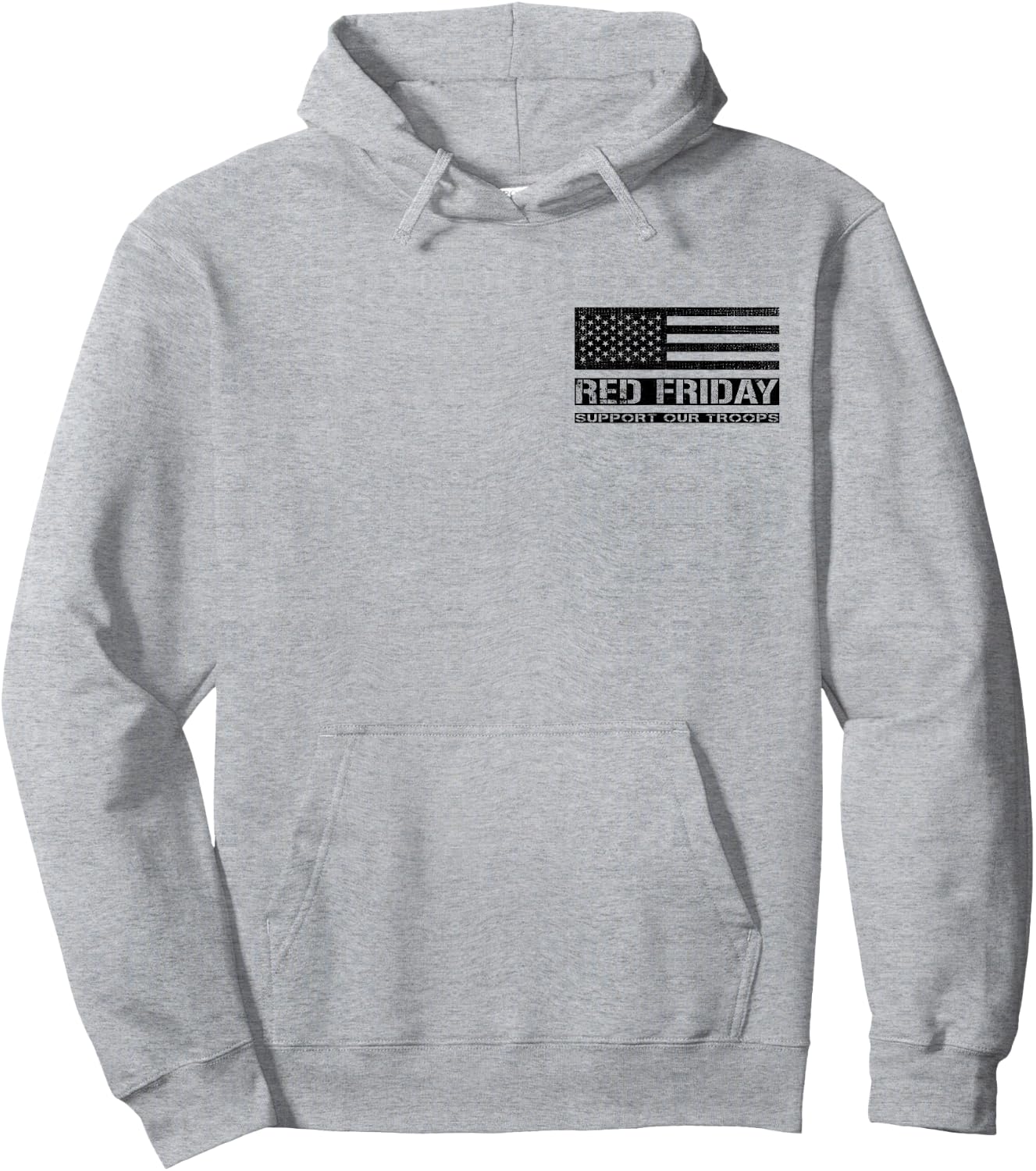 Support Our Troops - Red Friday Military Hoodie - Hoodie | Ash