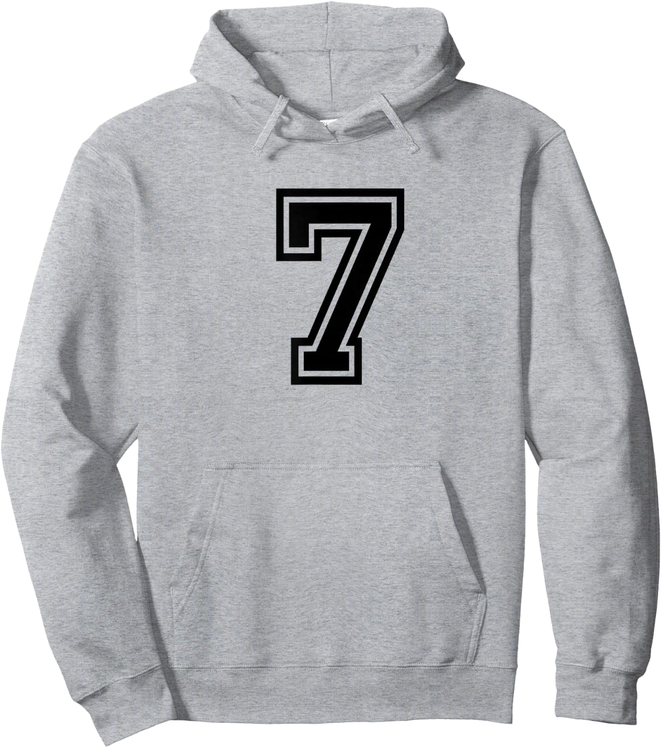 Number #7 Sport Varsity Number Hoodie - Hoodie | Ash