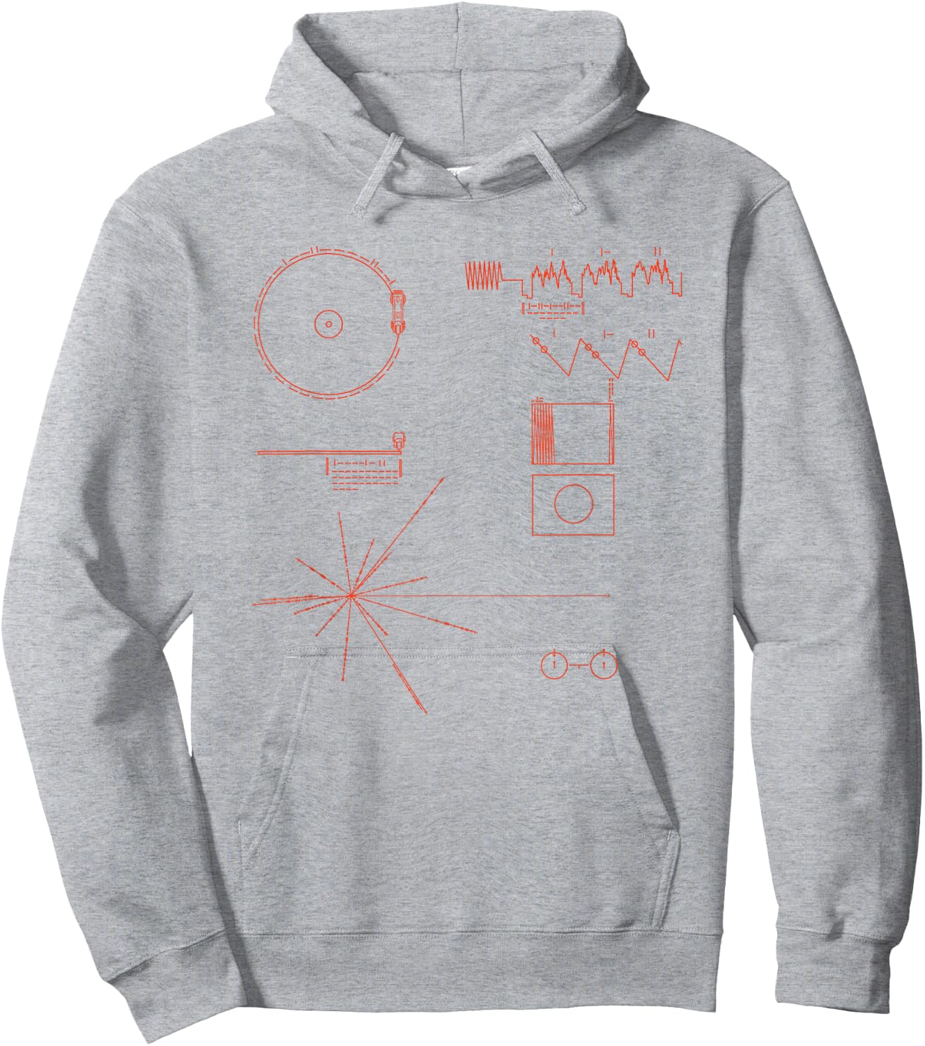 Funny Voyager Golden Record Hoodie - Hoodie | Ash