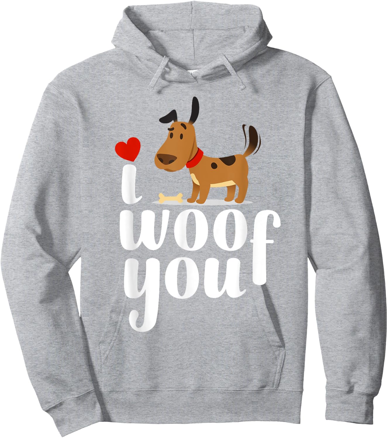 I Woof You Dog Love Valentine Hoodie - Hoodie | Ash