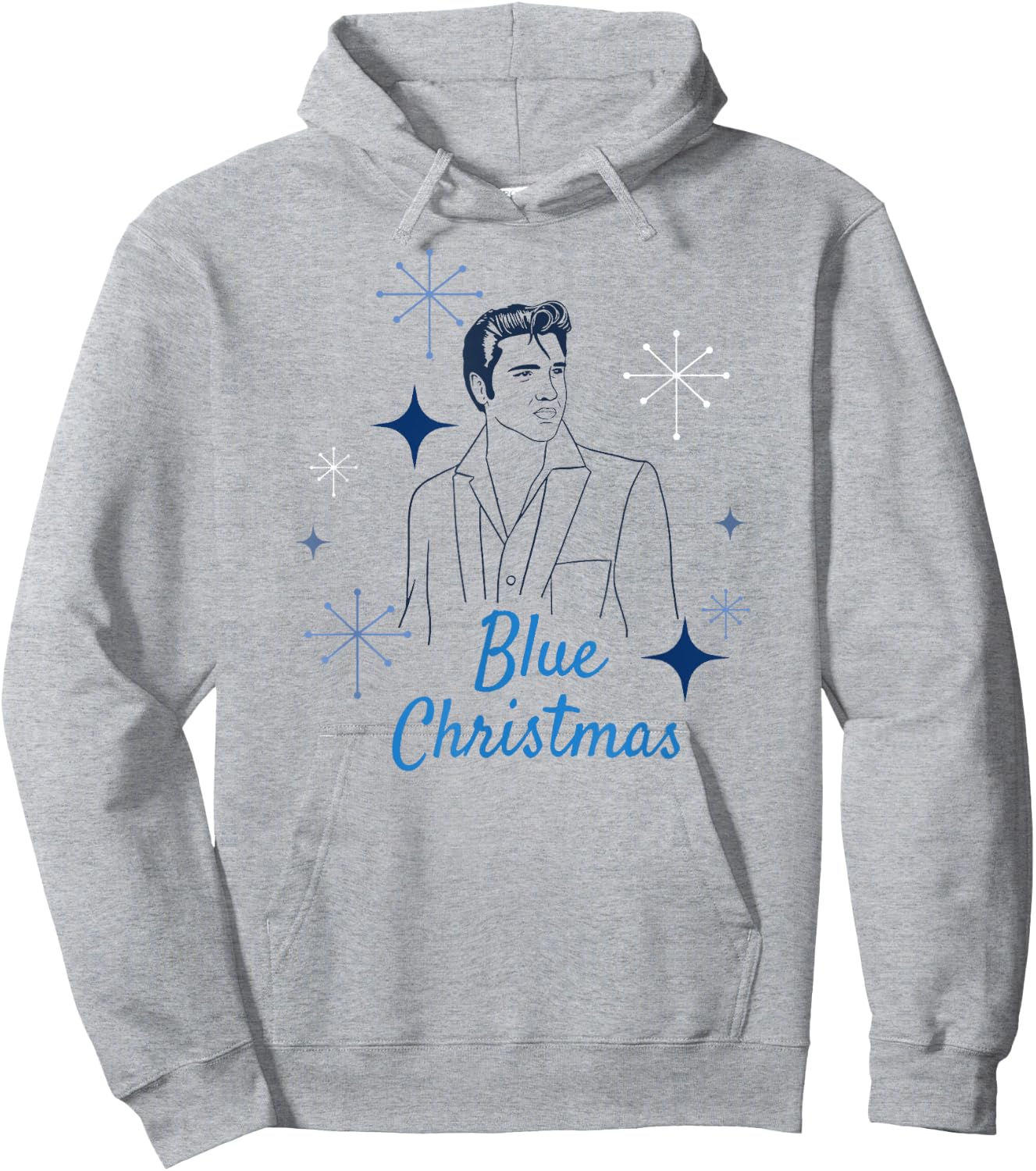 Elvis Presley Official Blue Christmas Hoodie - Hoodie | Ash