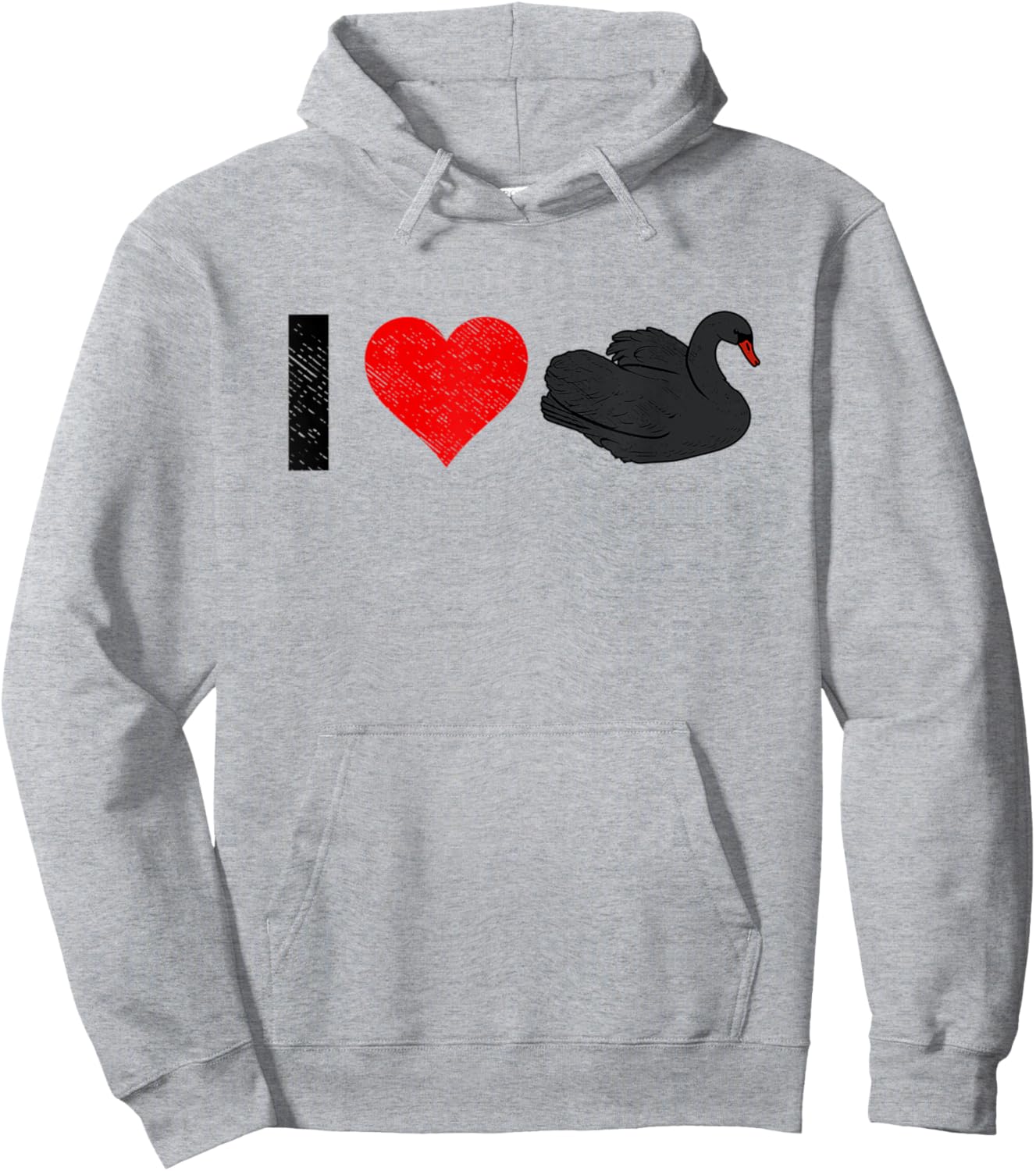 I Love Swans Swan Bird Lover Black Feathers Hoodie - Hoodie | Ash