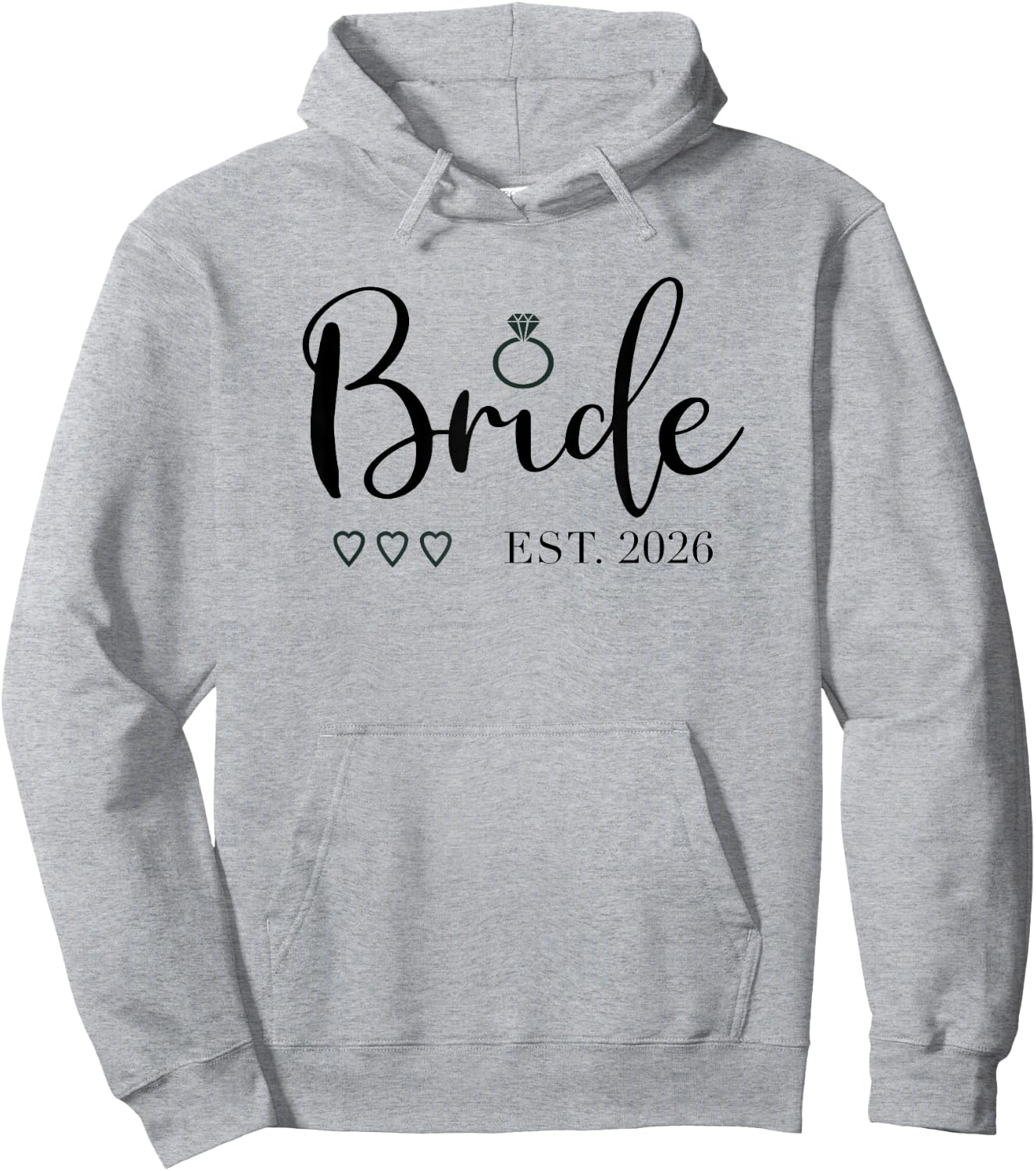 Bride Est. 2026 Bride to Be Fiancé Engagement Hoodie - Hoodie | Ash