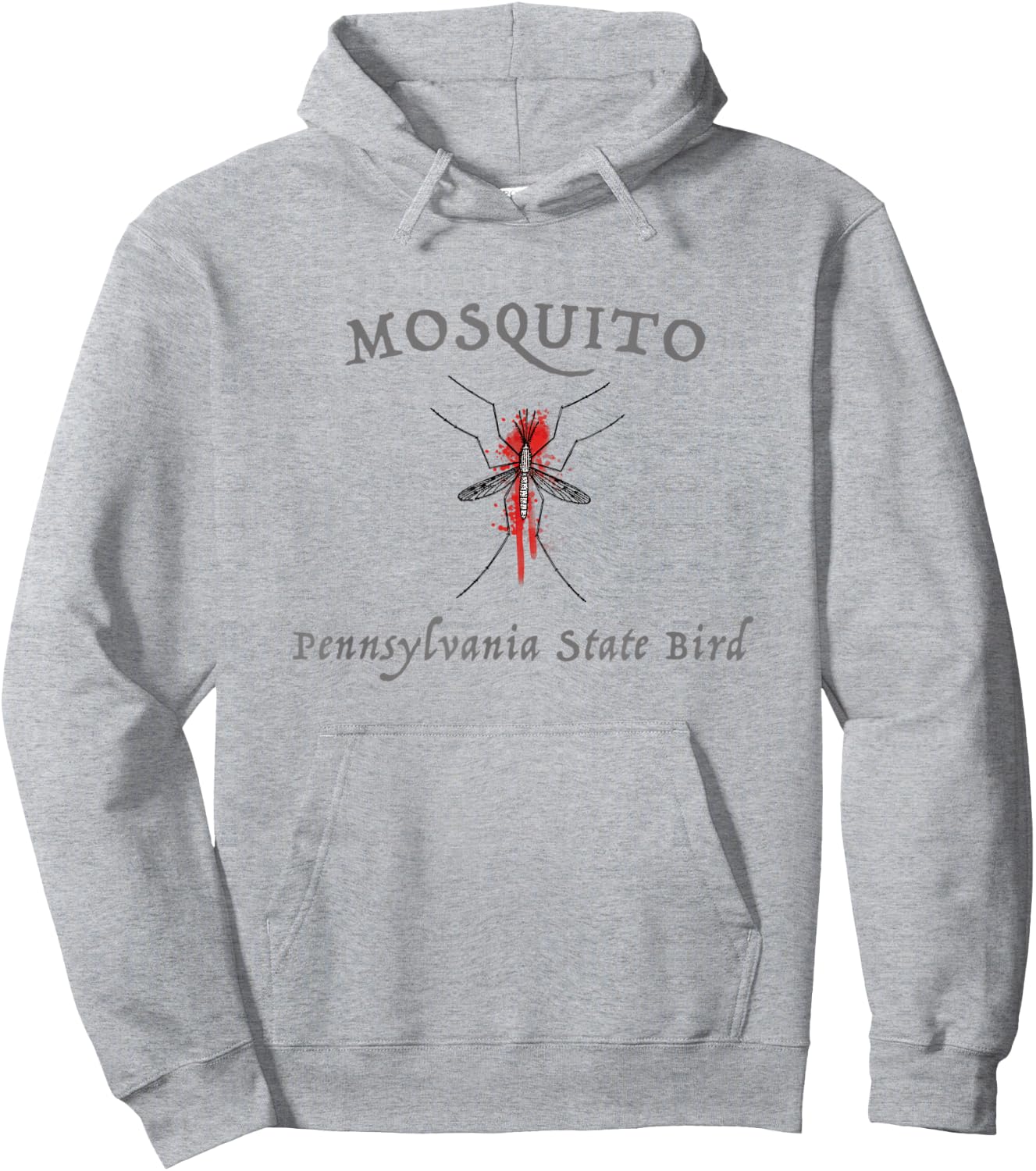 Mosquito Pennsylvania State Bird Funny Graphic Hoodie - Hoodie | Ash