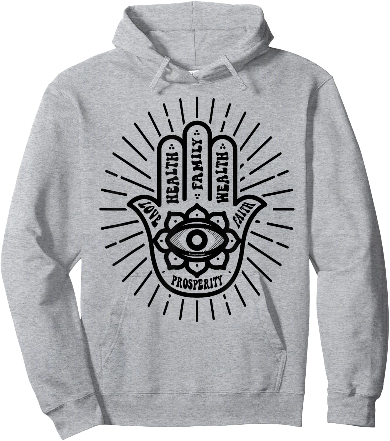 Hamsa Hand Protection Boho Spiritual Aesthetic Hoodie - Hoodie | Ash