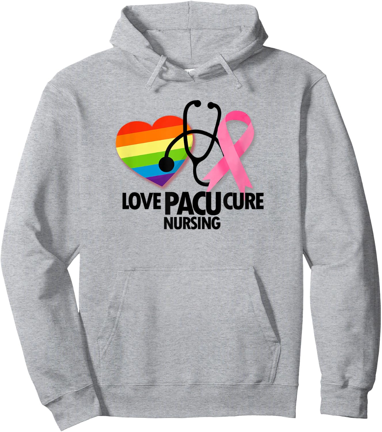 PACU Nurse RN Breast Cancer Awareness Hoodie - Hoodie | Ash