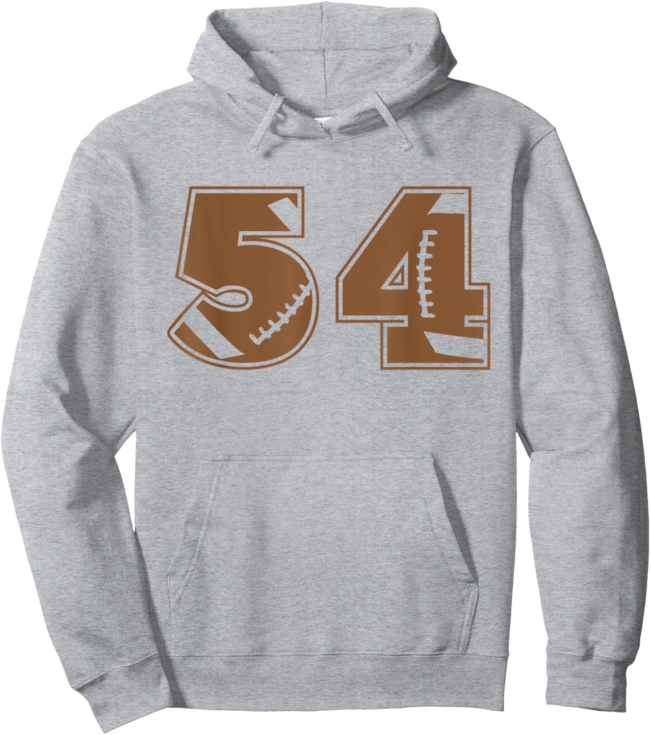 Football 54 Jersey Number Hoodie - Hoodie | Ash