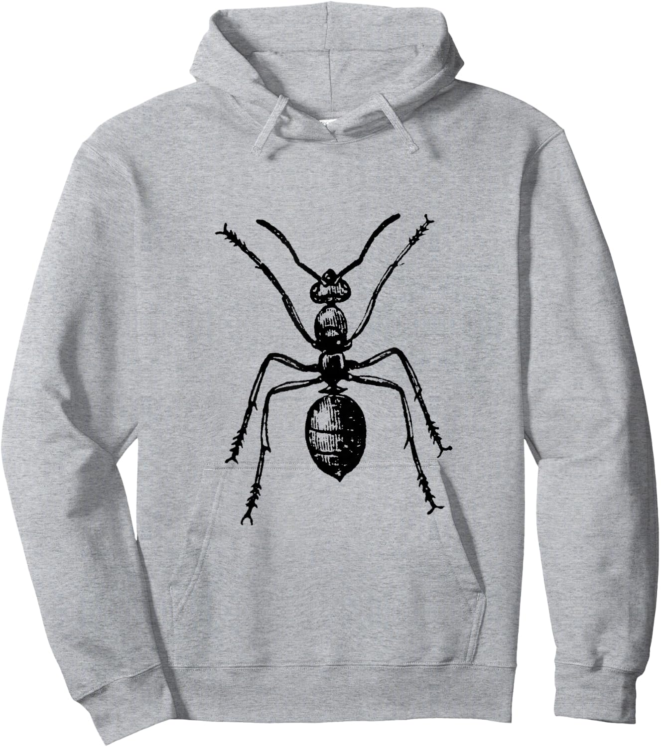 Vintage Ant Insect Print Hoodie - Hoodie | Ash