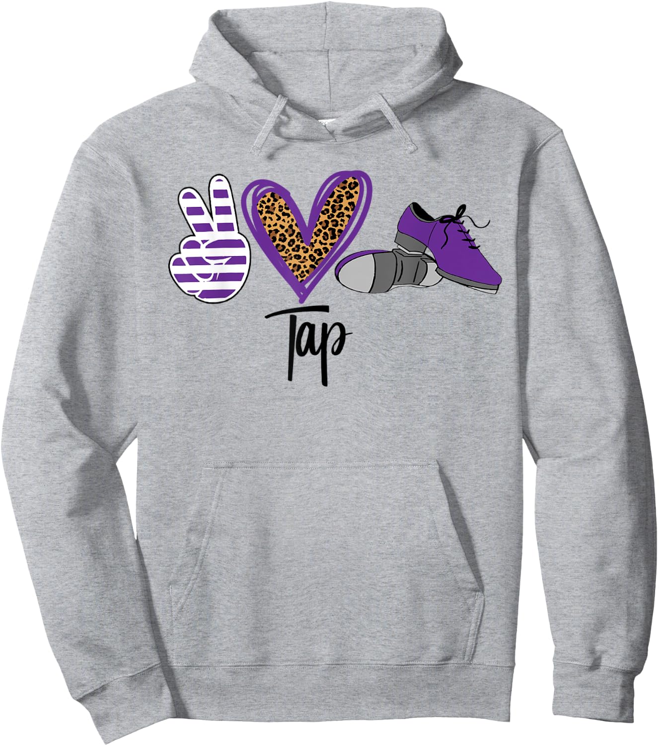 Peace Love Tap Tap Dance Shoes Purple Hoodie - Hoodie | Ash