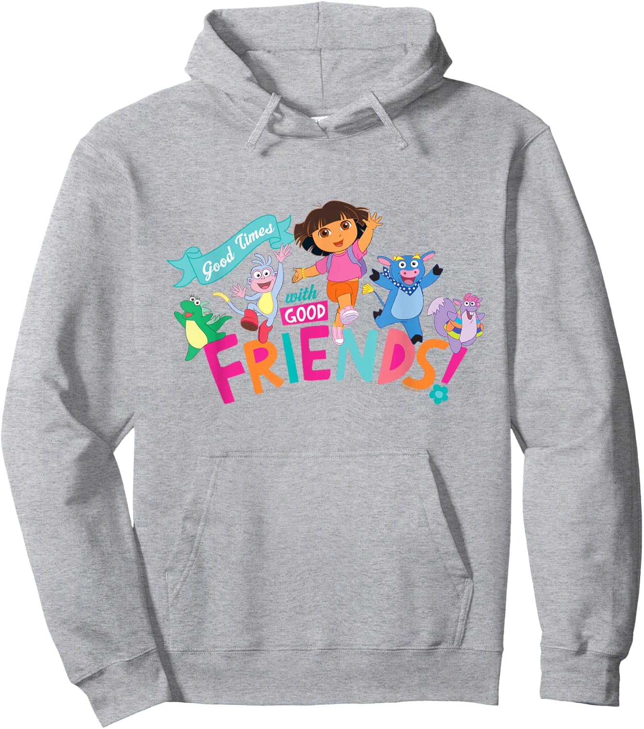 Dora The Explorer Good Times with Good Friends Hoodie - Hoodie | Ash