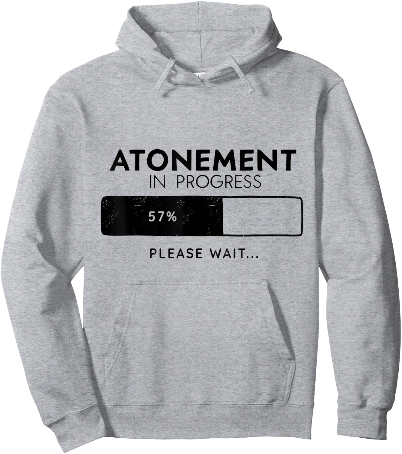Atonement In Progress, Yom Kippur Tzom Kal Hoodie - Hoodie | Ash
