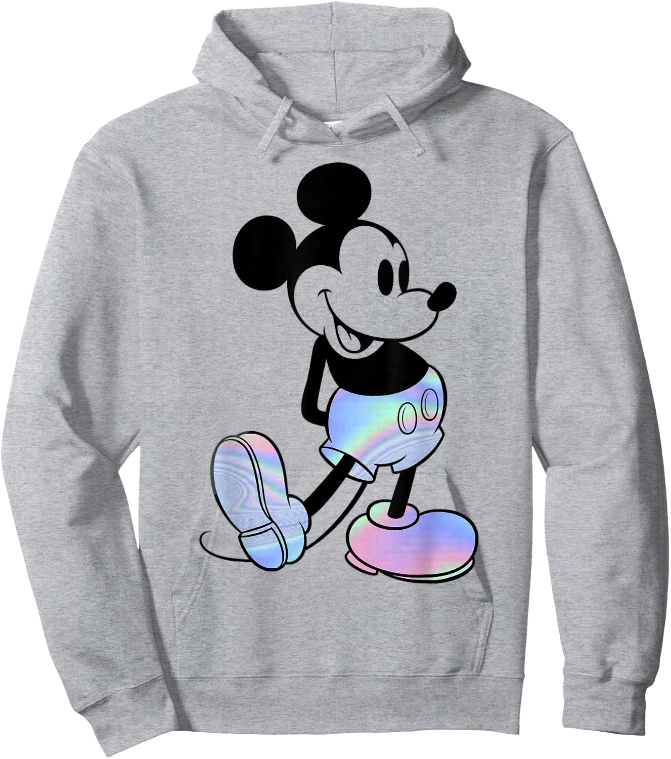 Disney Mickey Classic Holographic Mickey Mouse Hoodie - Hoodie | Ash