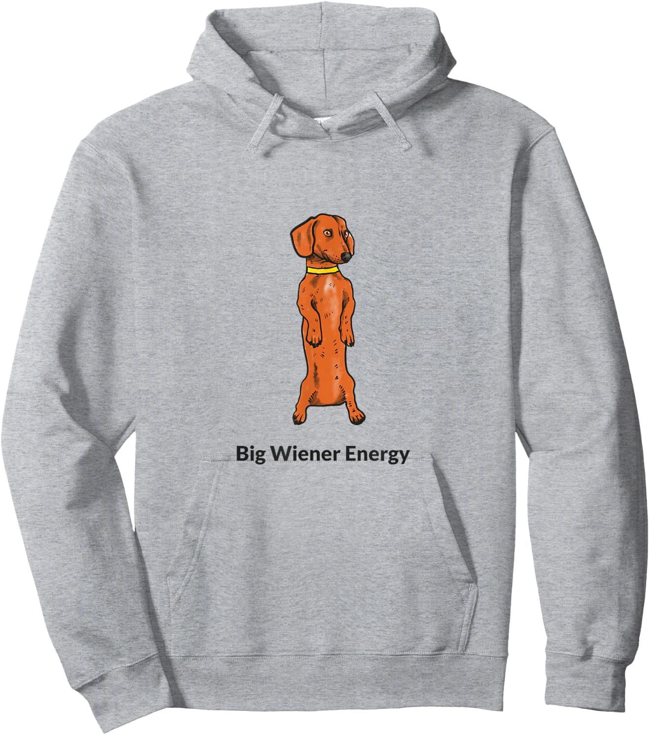 Katatat Designs Big Wiener Energy - Women's Dachshund Pattern - Blue - 3X-Large - Classic Fit - Short Sleeve - - Solid Colors: 100% Cotton Hoodie - Hoodie | Ash