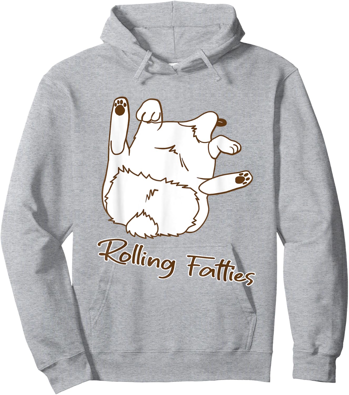 Funny Rolling Fatties Dog Hoodie - Hoodie | Ash