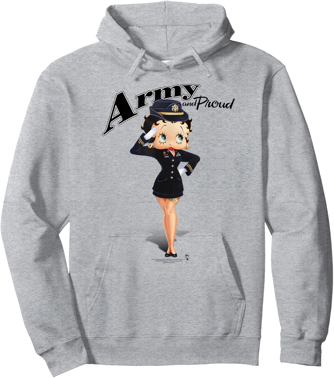 Betty Boop Army Boop Hoodie - Hoodie | Ash