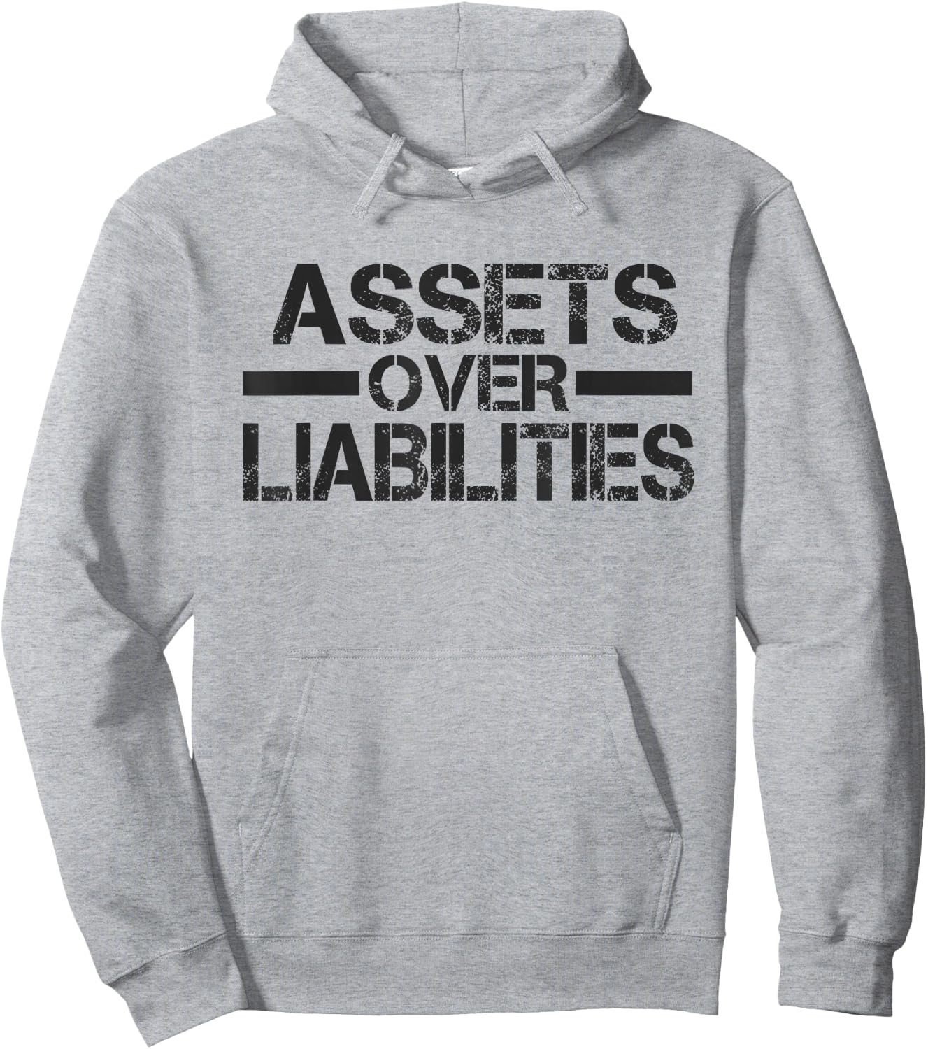 Assets Over Liabilities Black Letter Hoodie - Hoodie | Ash