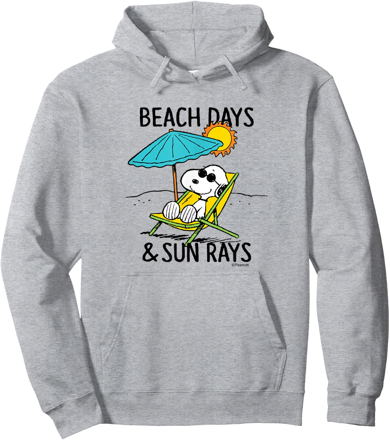 Peanuts - Snoopy Beach Days Sun Rays Hoodie - Hoodie | Ash