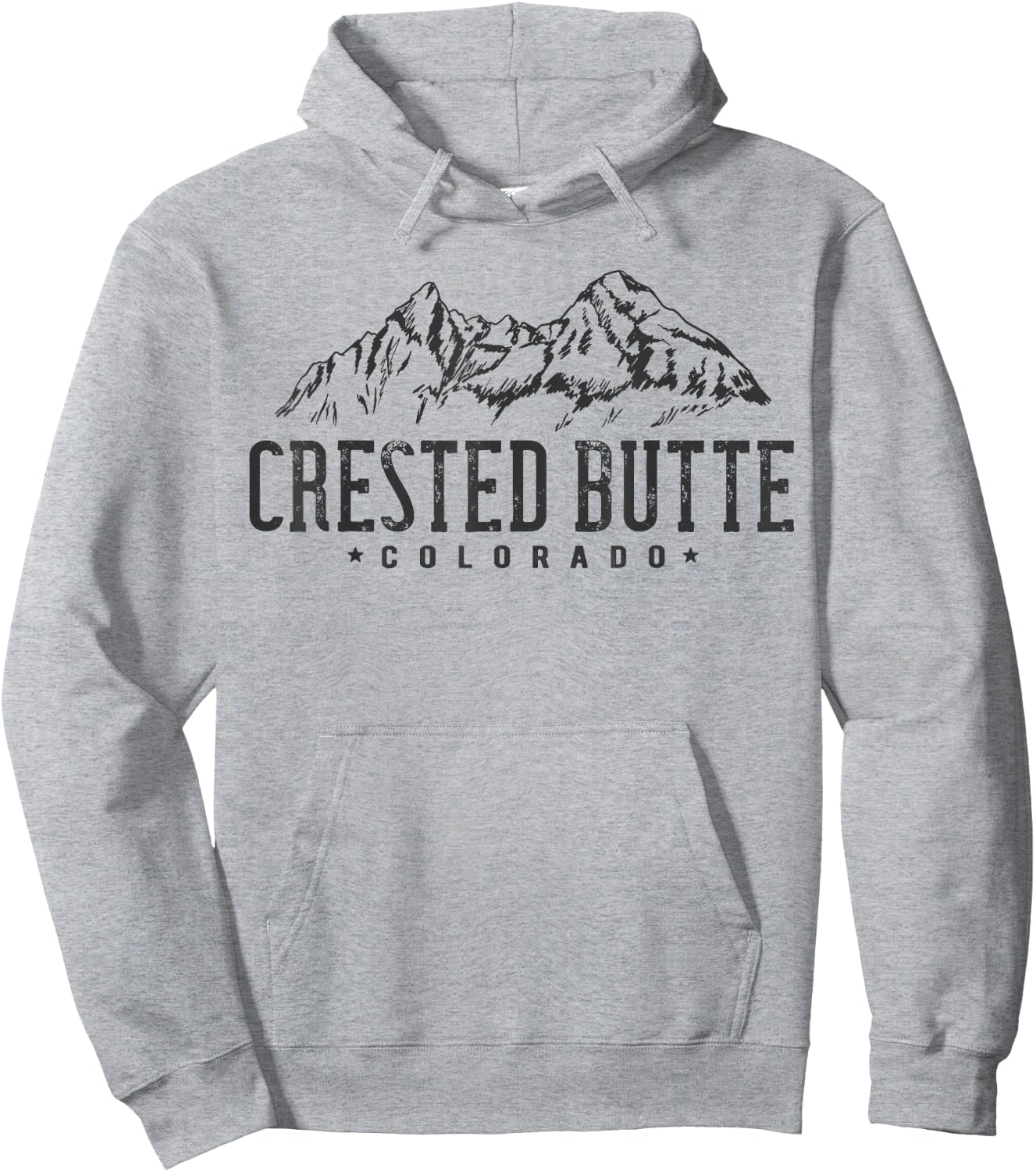 Crested Butte Mountain Colorado Hoodie - Hoodie | Ash