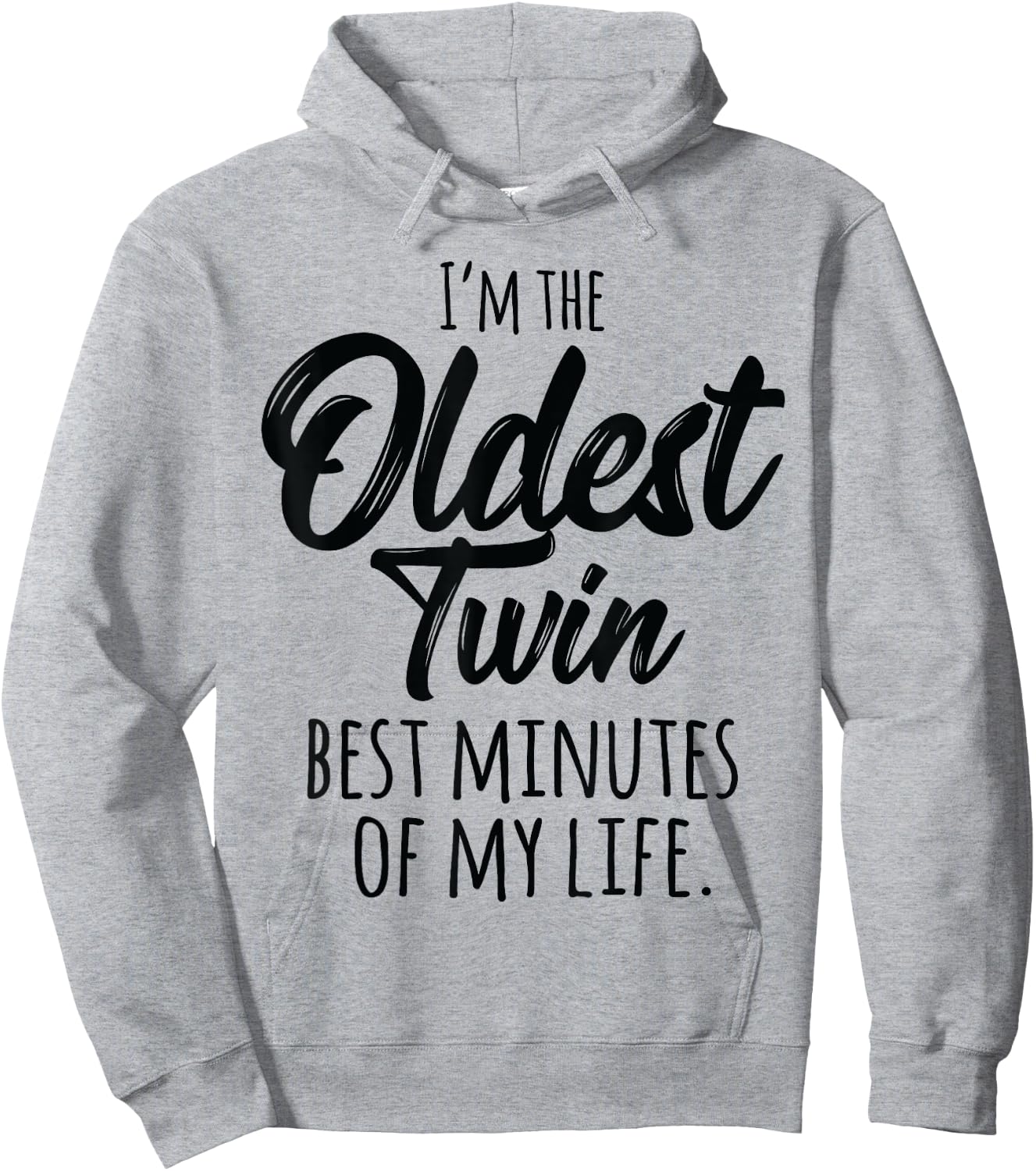 Funny Twin Shirts Matching Sibling Oldest Twin Hoodie - Hoodie | Ash