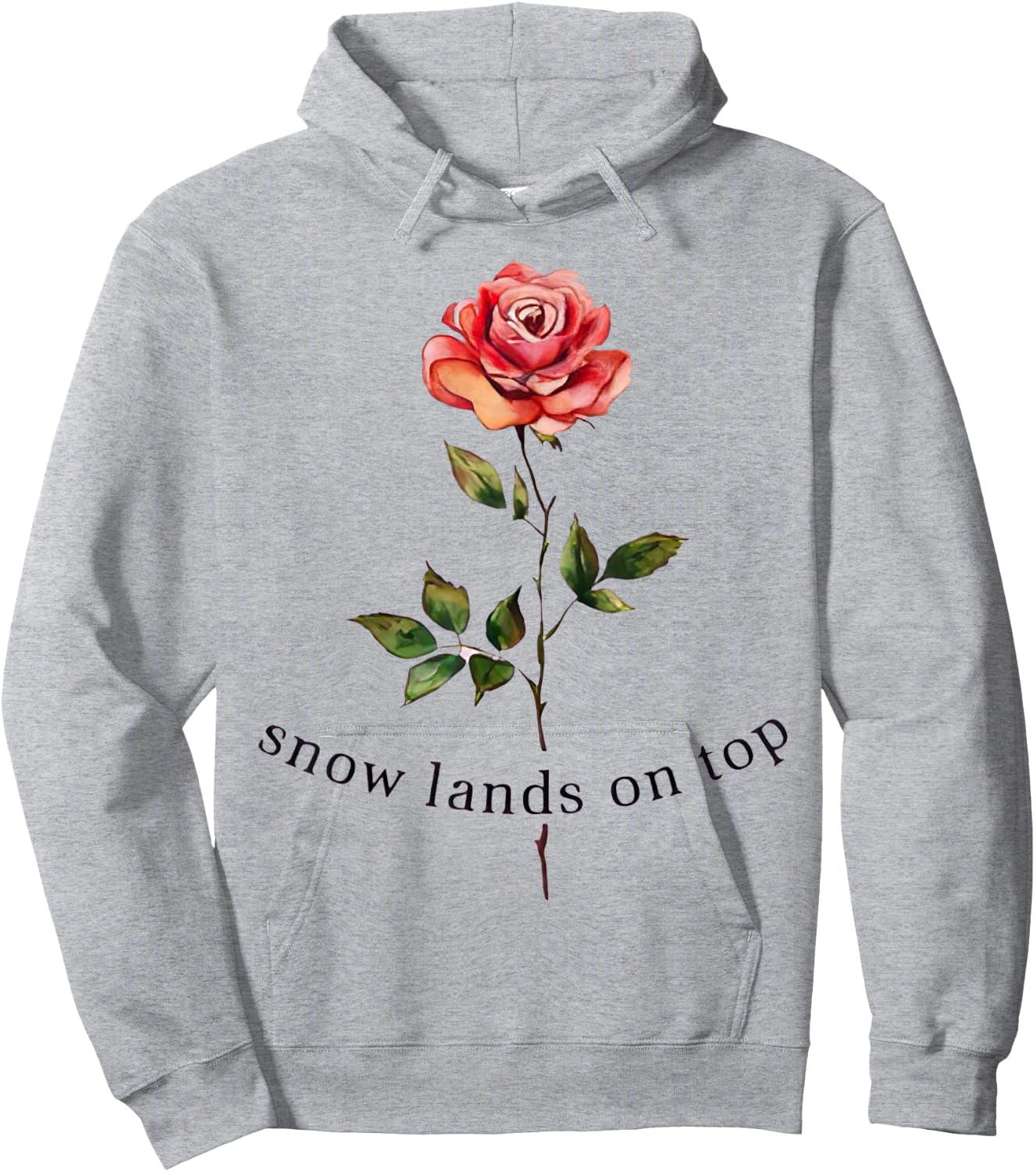 Snow Lands On Top Hoodie - Hoodie | Ash