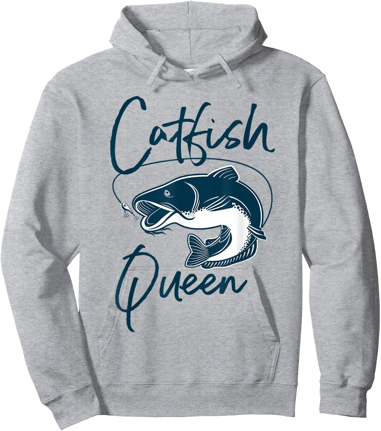 Catfish Queen Fun Fishing Design for Anglers Hoodie - Hoodie | Ash