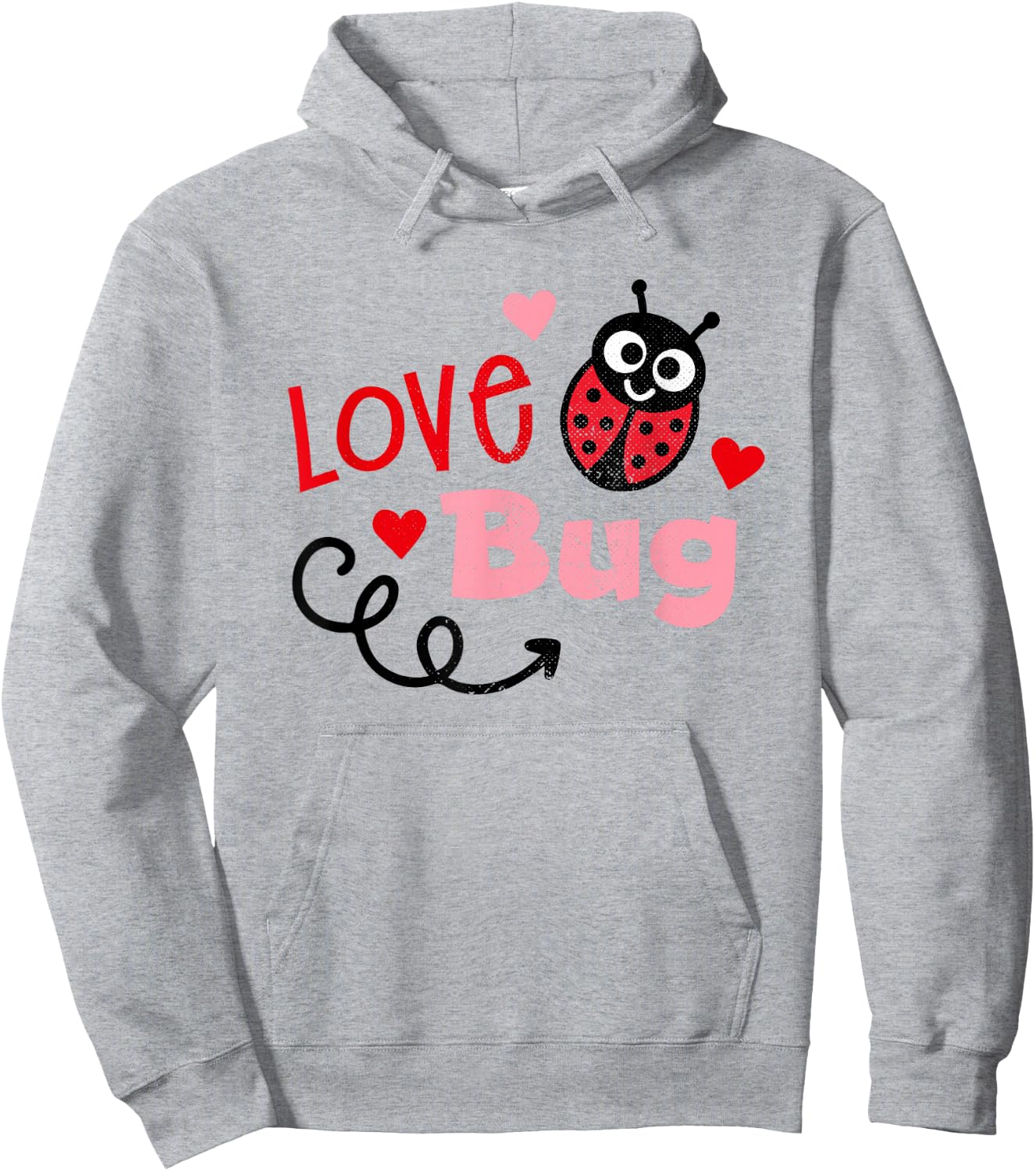 Love Bug Cute Lady Bug Vintage Kids Valentines Hoodie - Hoodie | Ash