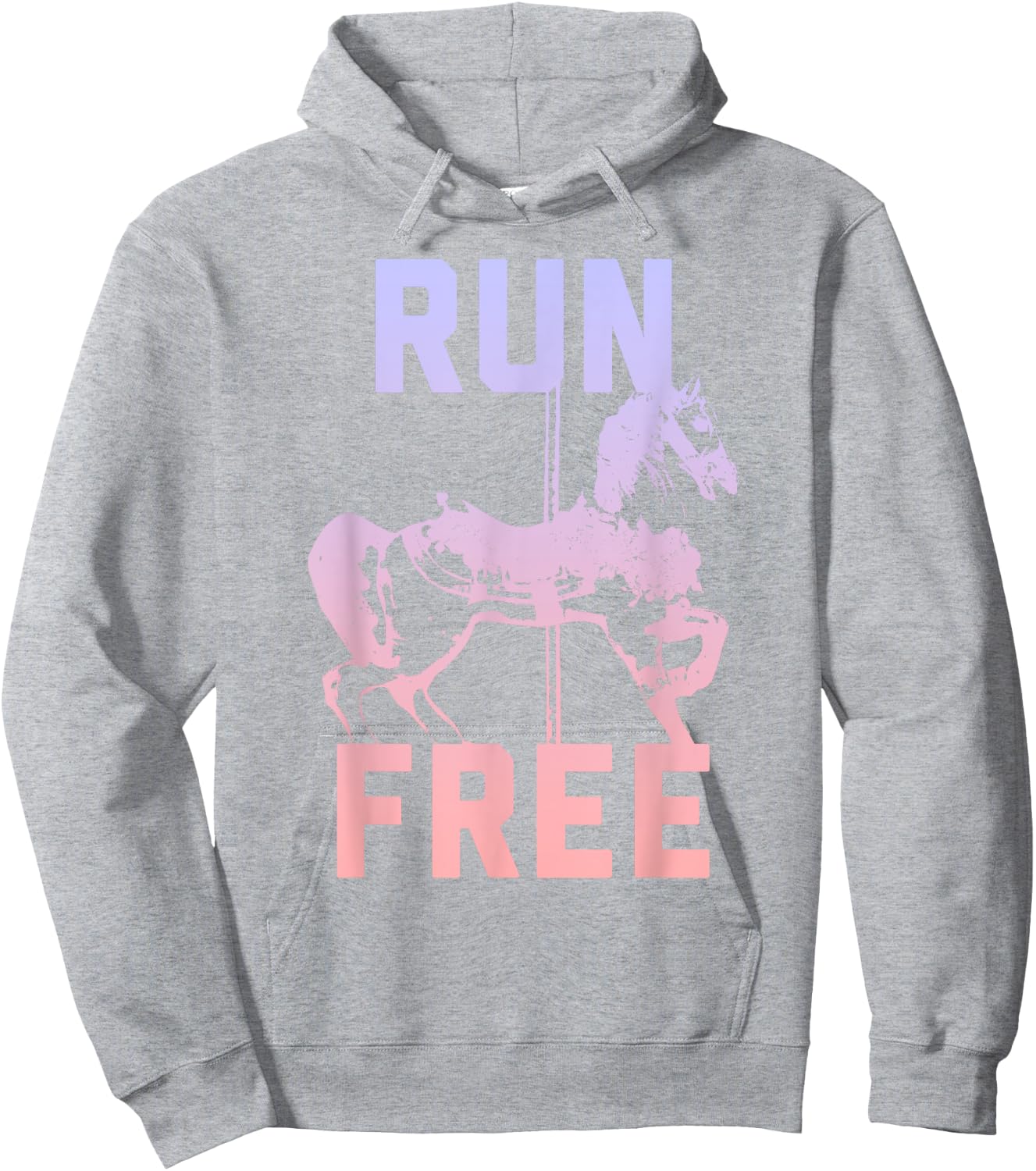 Trendy Run Free Carousel Horse Hoodie - Hoodie | Ash