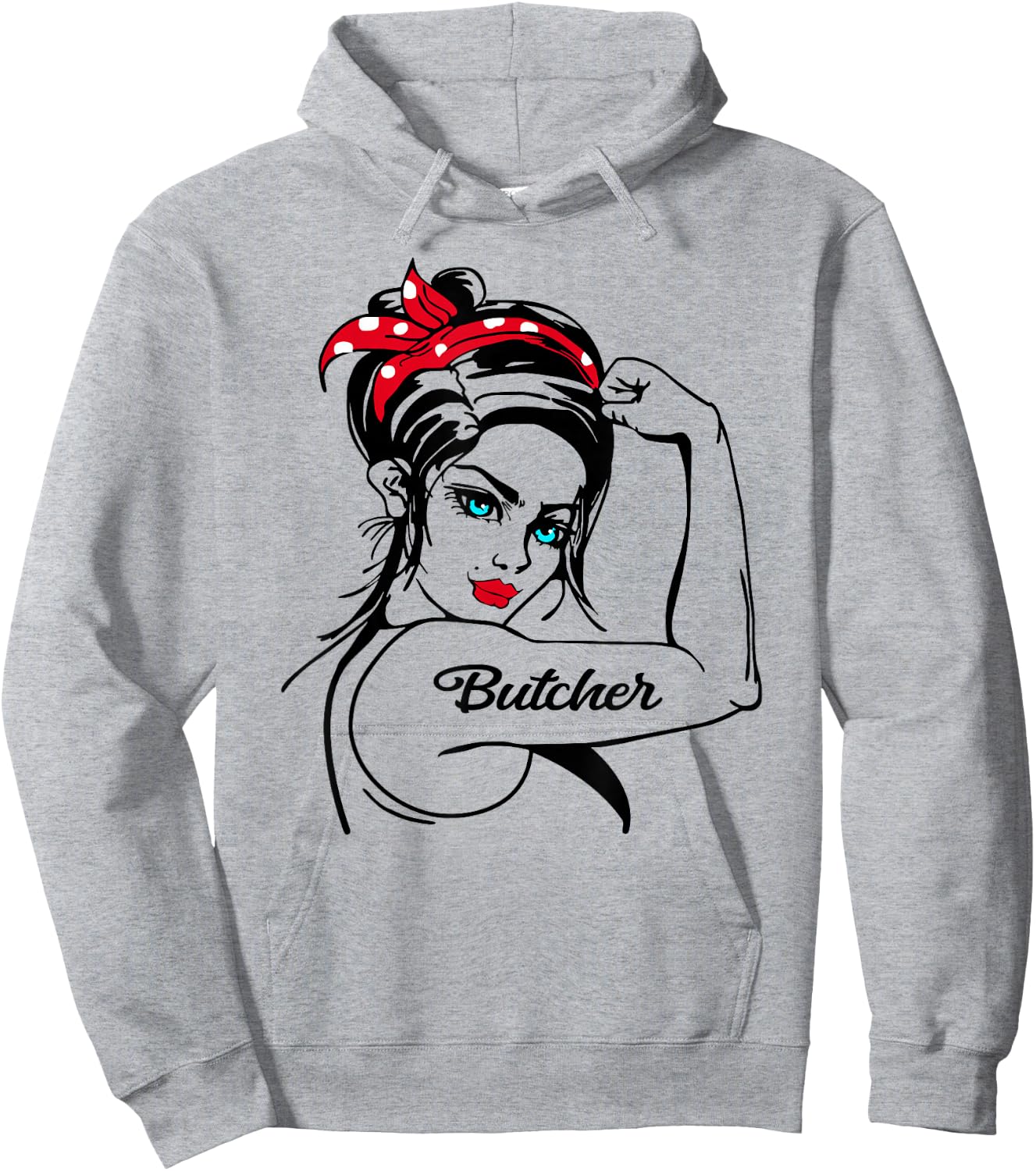 Butcher Rosie The Riveter Pin Up Girl Hoodie - Hoodie | Ash