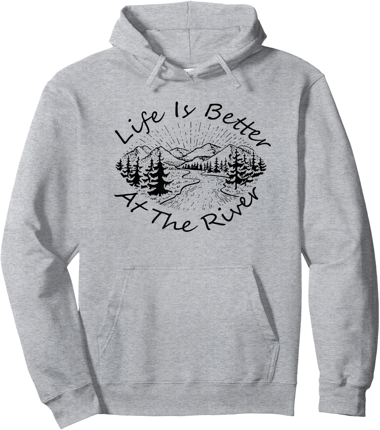 Vintage Retro Life is Better at The River Hoodie - Hoodie | Ash