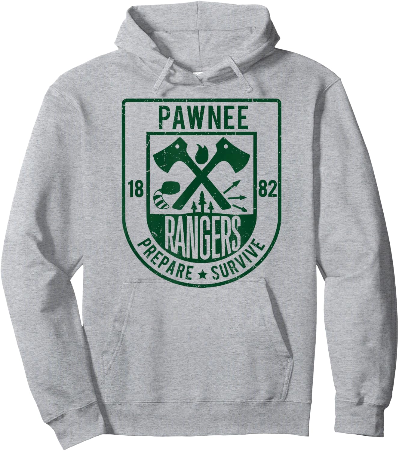 Men's Pawnee Rangers Goddesses Scout Vintage Hoodie - Hoodie | Ash