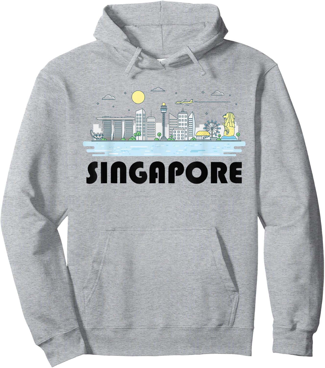 Singapore Skyline Cityscape Skyscrapers Cool Hoodie - Hoodie | Ash