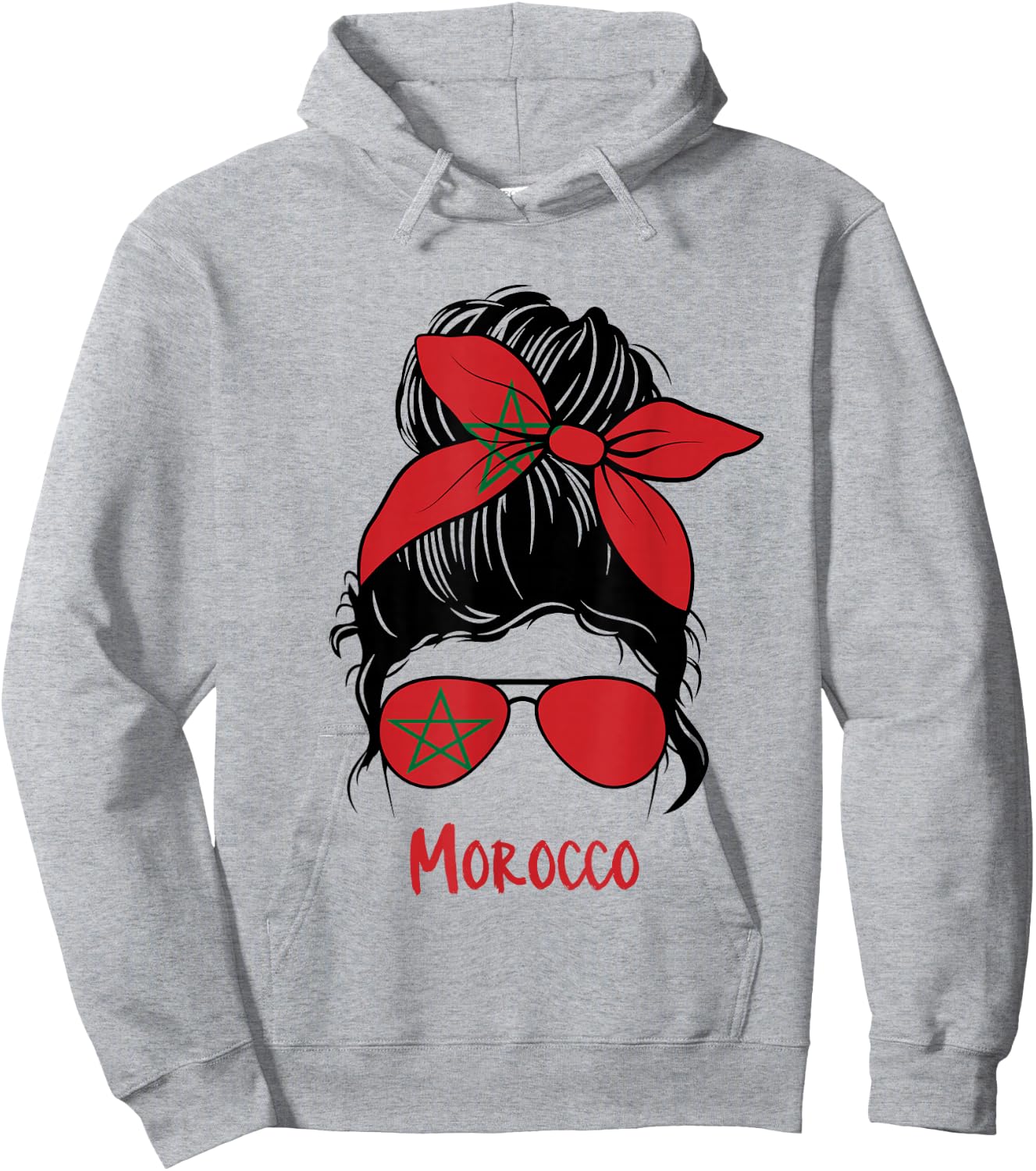 Morocco Girl Moroccan Girl Morocco Woman Flag Hoodie - Hoodie | Ash