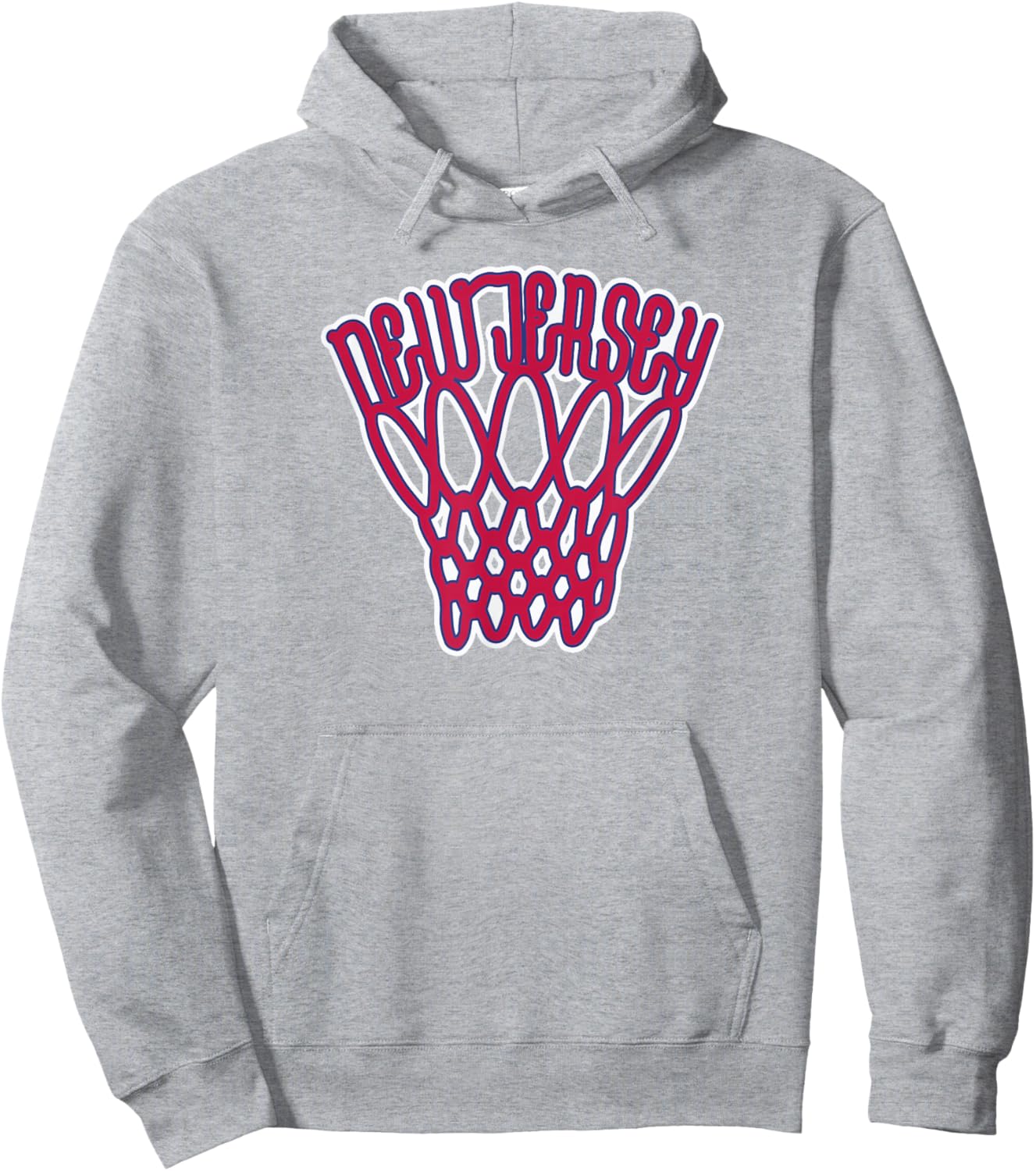 New Jersey Basketball Net Vintage Hoodie - Hoodie | Ash