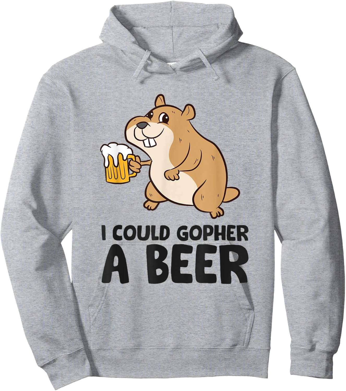 I Could Gopher A Beer Funny Drinking Gopher Hoodie - Hoodie | Ash