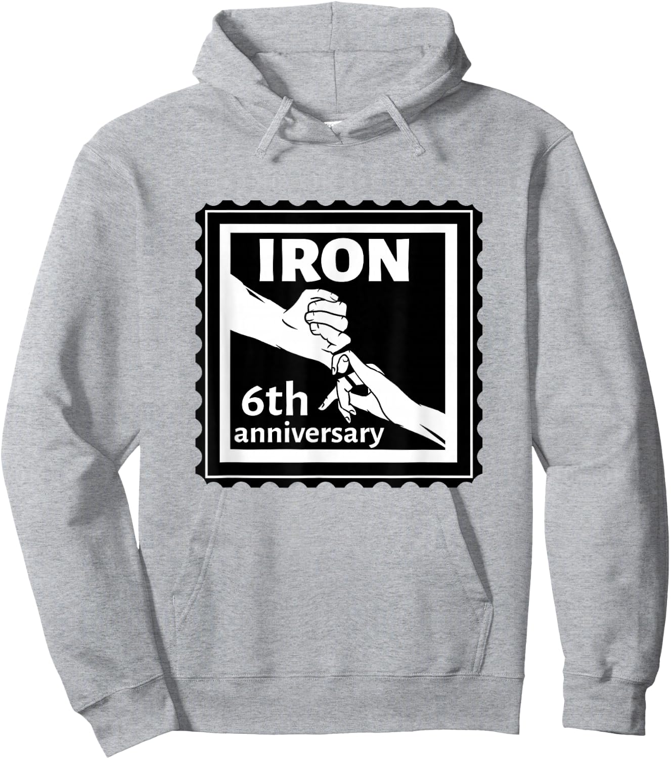 6th Wedding anniversary traditional gift iron Hoodie - Hoodie | Ash