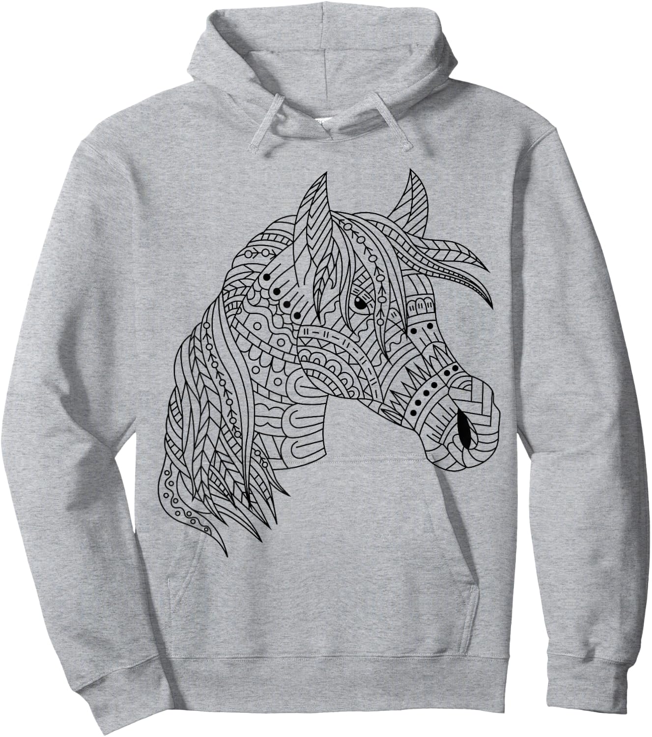 Cute horse to paint and color in for children Hoodie - Hoodie | Ash