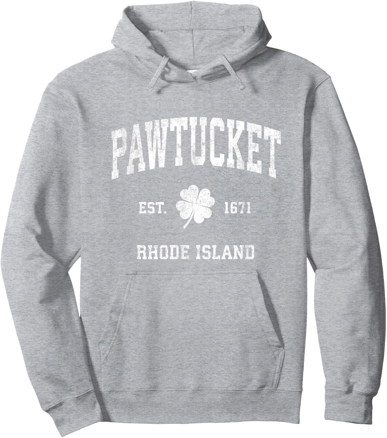 Pawtucket Rhode Island Vintage Shamrock Sports Hoodie - Hoodie | Ash