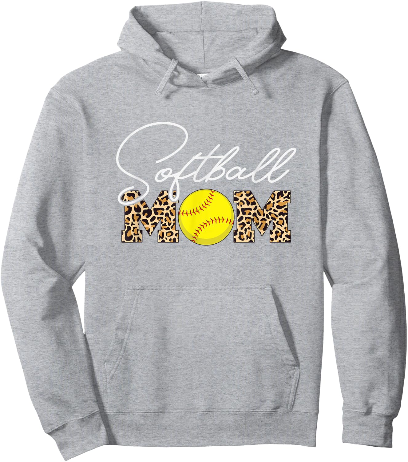 Softball Mom - Leopard Print - Light Blue Hoodie - Hoodie | Ash