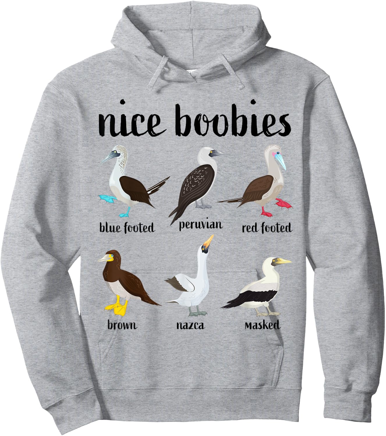 Funny Blue Booby Bird Nice Boobies Hoodie - Hoodie | Ash