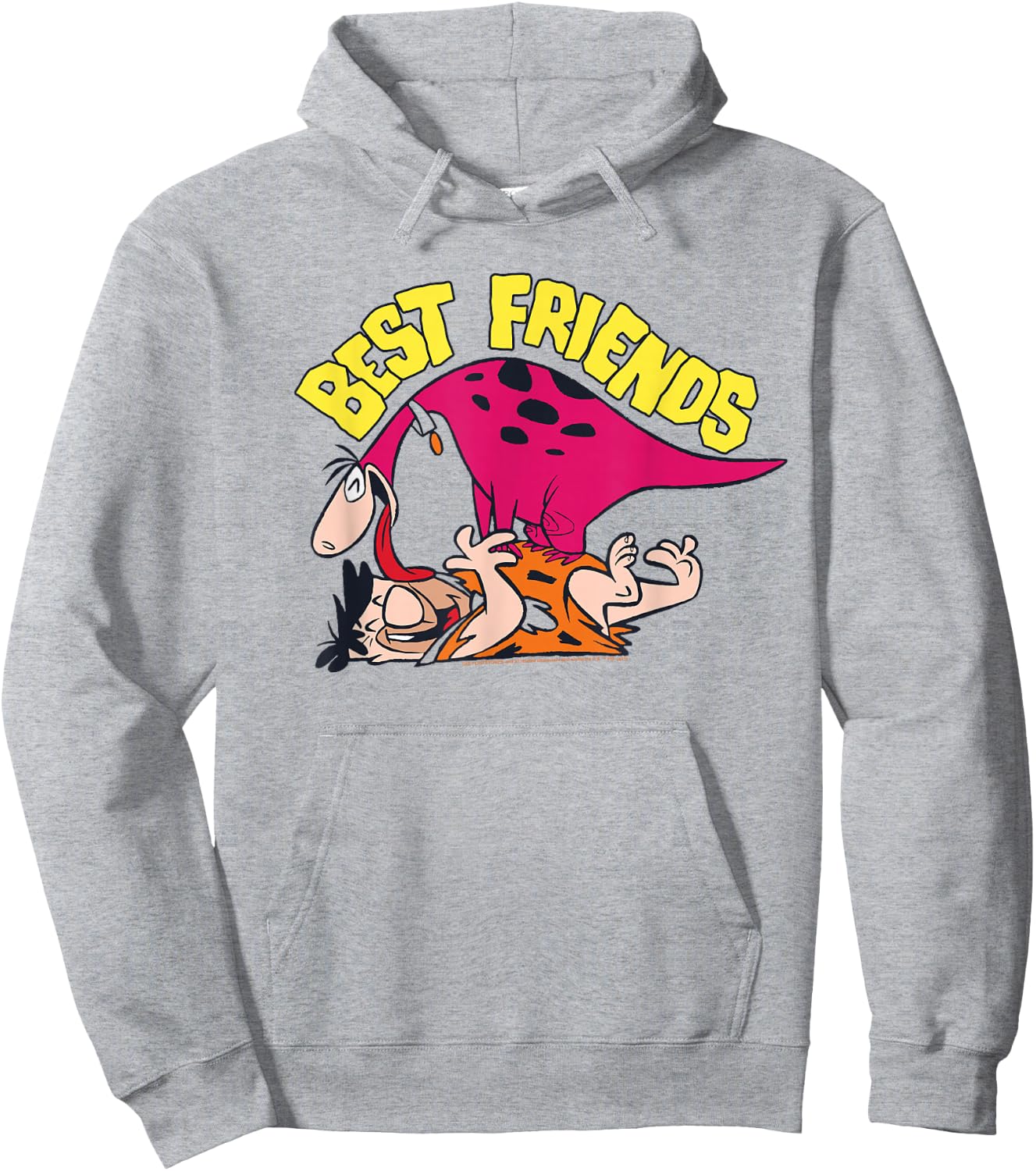 The Flintstones Dino Fred Best Friends Hoodie - Hoodie | Ash